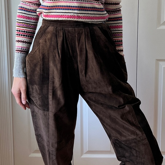 Danier Pants - Vintage Danier Suede Highwaisted Trousers